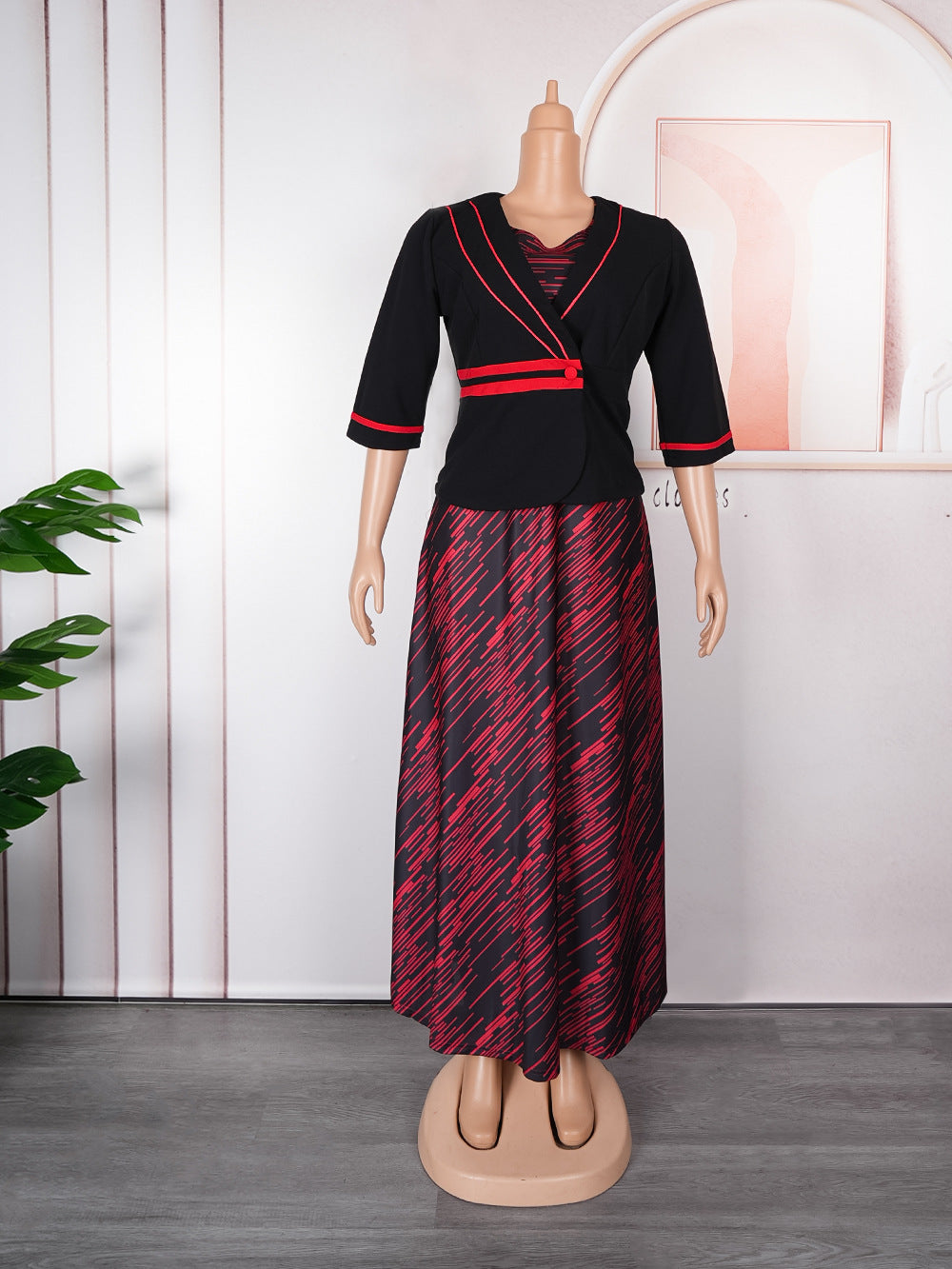 Fashion  elegantwork clothing two-piece set clothing cross-border african women's plus size outweardress