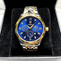 Dropshipping diamond-accented calendar multifunctional moon phase trendy fashion quartz men's watch waterproof luminous men's watch