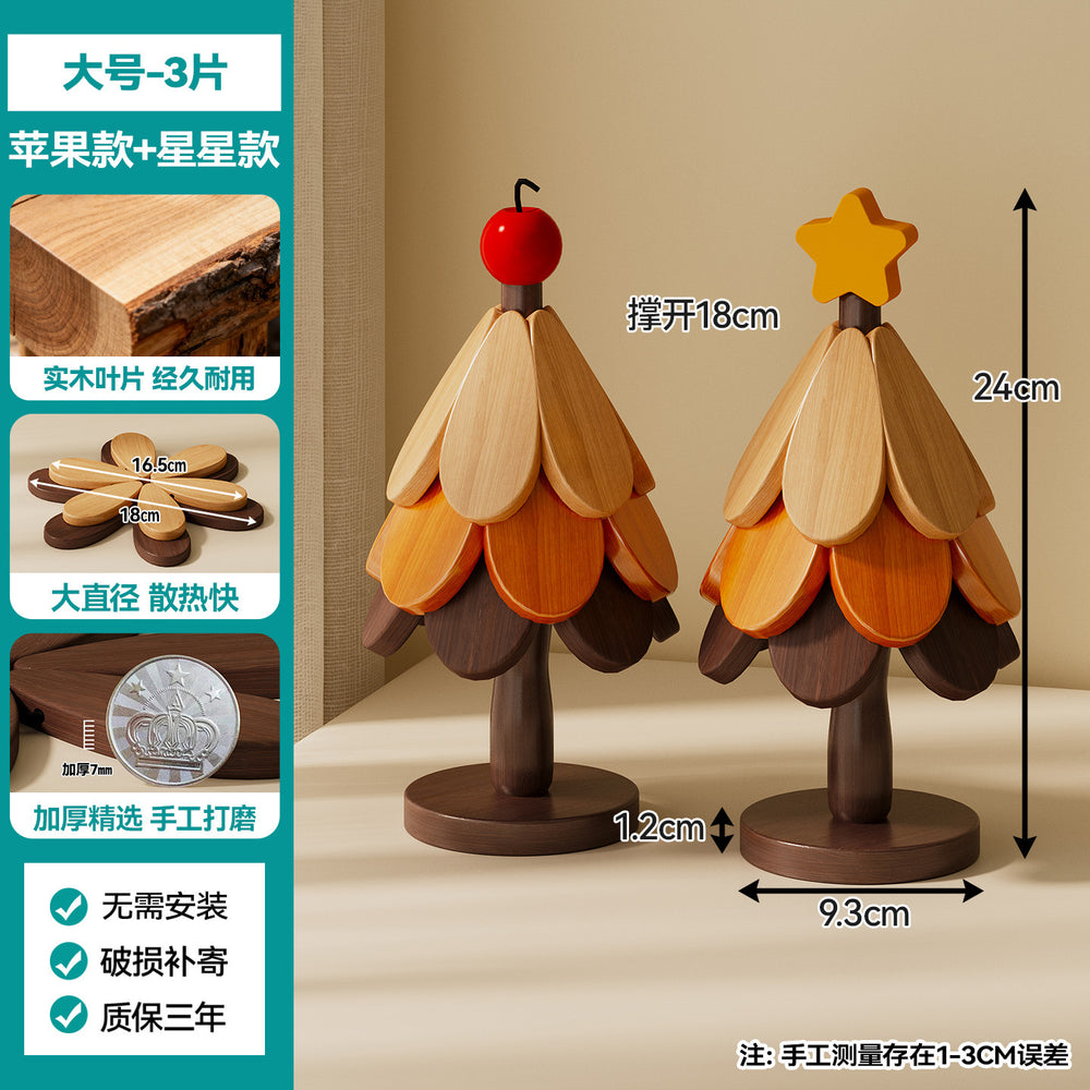 christmas tree solid wood insulation mat, a tree coaster, dining table decoration, creative oven mitts pad, high temperature resistant pot and bowl pad