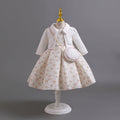 New arrival: three-piece children's formal outfit - chiffon long-sleeve princess dress for girls, perfect for birthday parties and baby showers