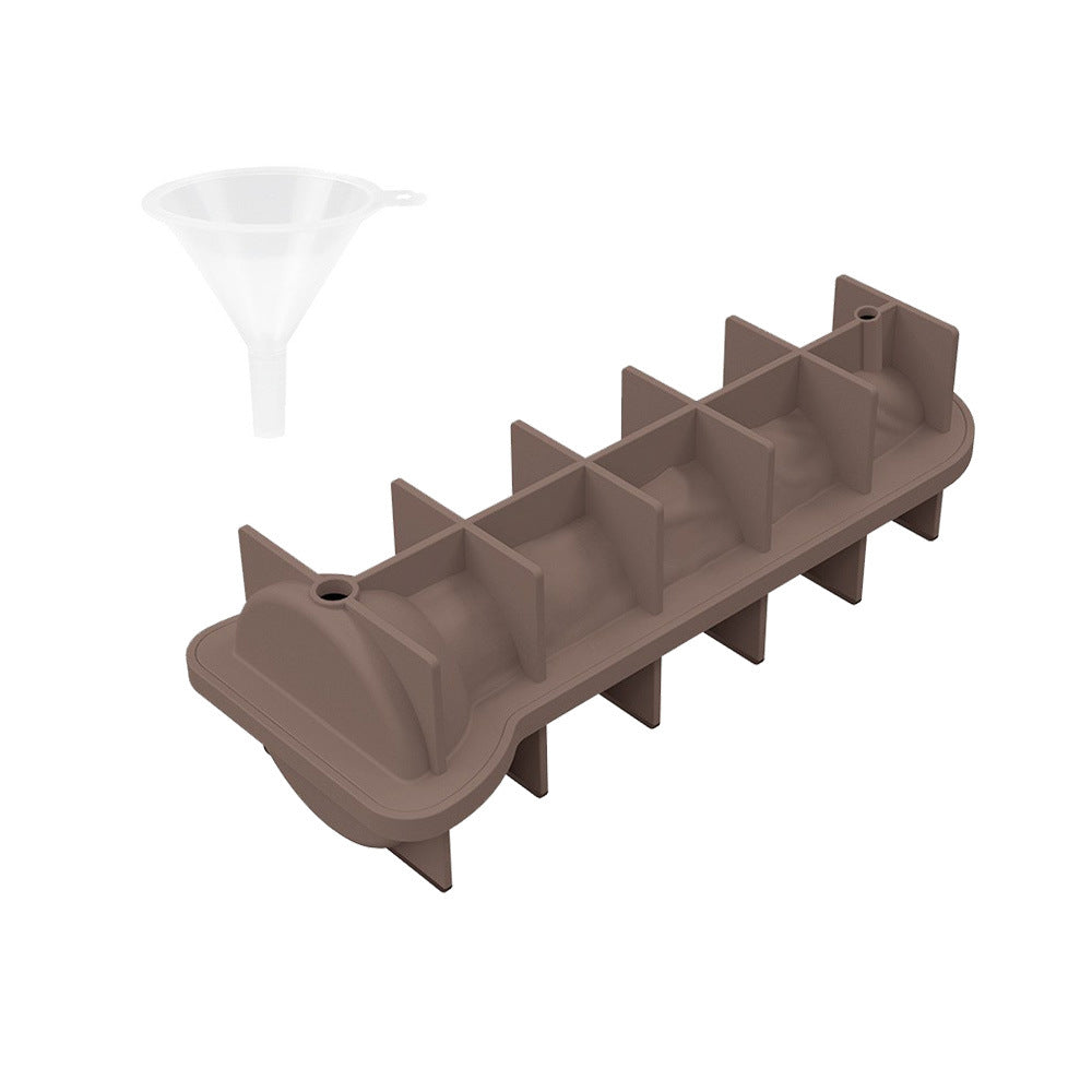 Cross-border explosion spoof creative silicone ice grid with funnel with cover easy demoulding KTV party, ice mold wholesale