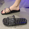 2024 premium clear crystal slippers for women - sweet summer style, perfect for home, bathroom, soft sole, fashionable one-strap crystal sandals