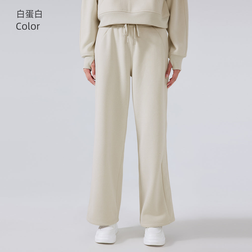 New winter fleece-lined warm fitness sweatpants - versatile straight-leg loose casual trousers for women (daw152)