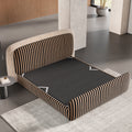 Modern casual wedding bed fendi blended color matching classy large apartment master bedroom bed 1.8m soft pack double fabric bed