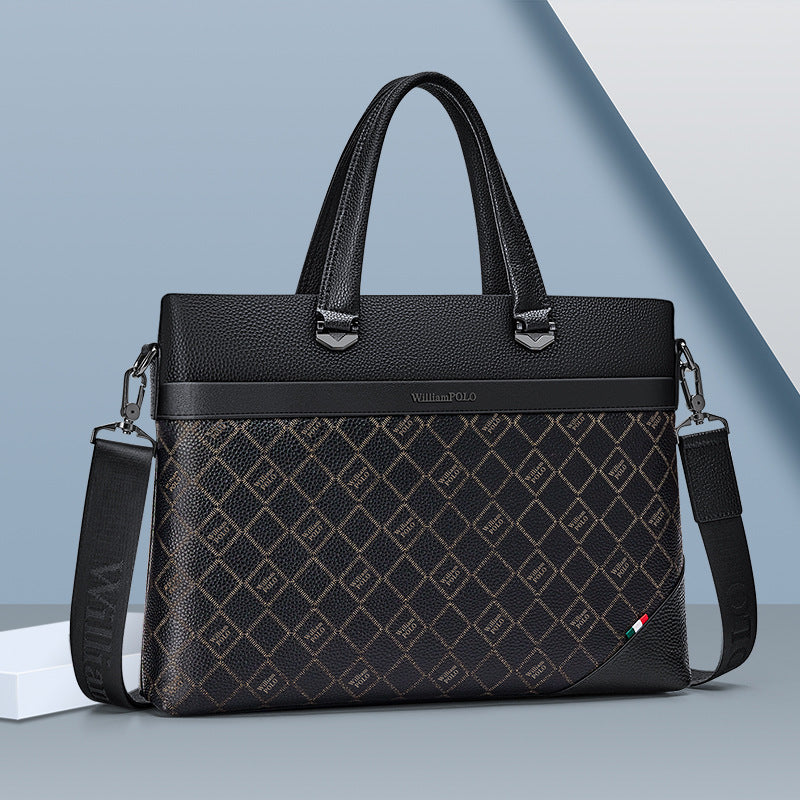 Emperor Paul briefcase men's leather men's bag shoulder messenger bag new large-capacity business handbag