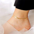 men's and women's anklets, gold-plated flat snake chain anklets, titanium steel anklets, 14k gold titanium steel anklets wholesale