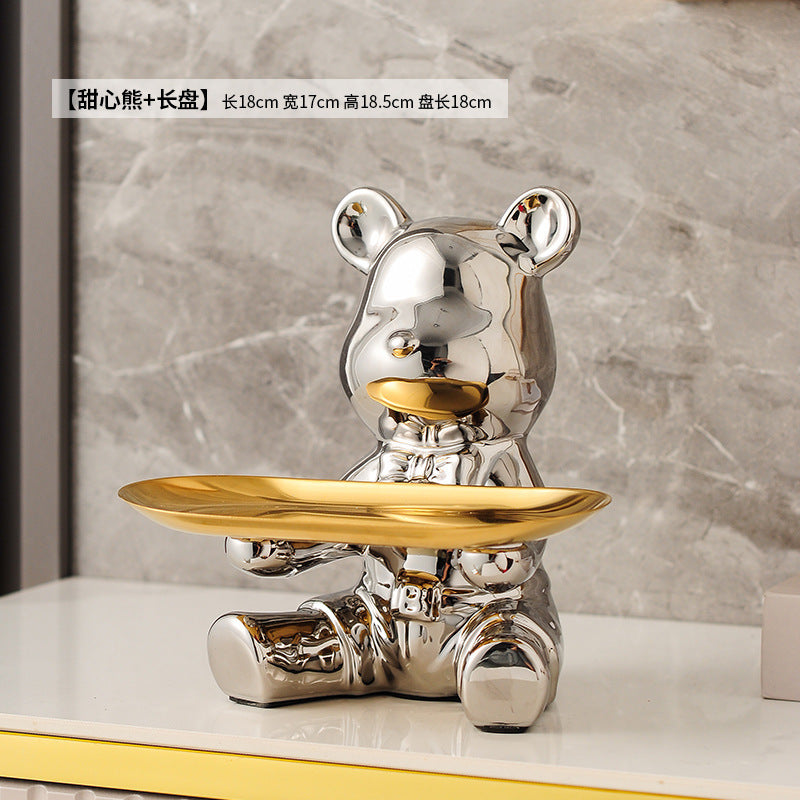 Entryway console table key holder tray - violent bear design, luxury & high-end home decor accent