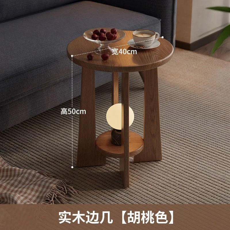 Solid wood coffee table - living room, small apartment side table, modular tea table, low table - minimalist, light luxury, modern, high-end style