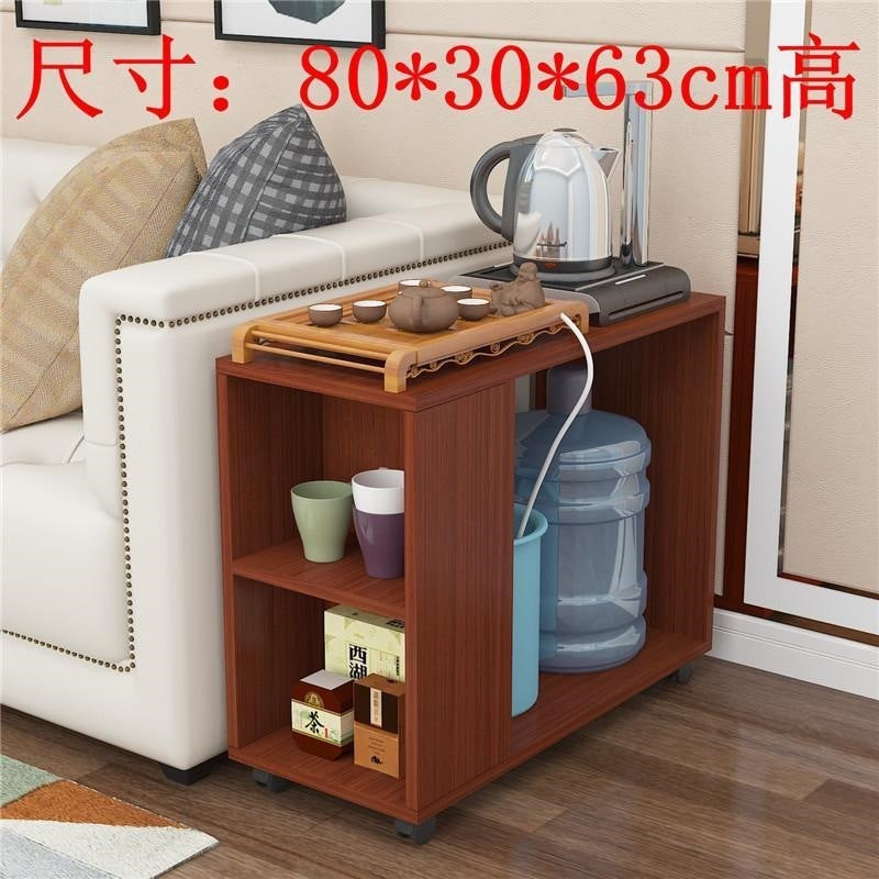 Small apartment coffee table, living room mobile tea table with wheels, sofa side table, mobile trolley table, side table