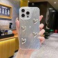 Imd feather yarn is suitable for apple 16promax pleated heart mobile phone case iphone11/14 laser silver protective cover