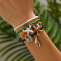 Wholesale colorful polymer clay bracelet set - european & american style, ocean-inspired seashell design, bohemian starfish & conch bracelets for women