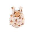 Newborn baby bag butt shirt baby girl short-sleeved khaki romper summer thin summer clothes wide shoulder cute outing romper