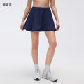 Contrast colorfake two-piece high waist yoga tennis skirt sweat-absorbent breathable fashion tape a-shaped sports skirt for women d26010