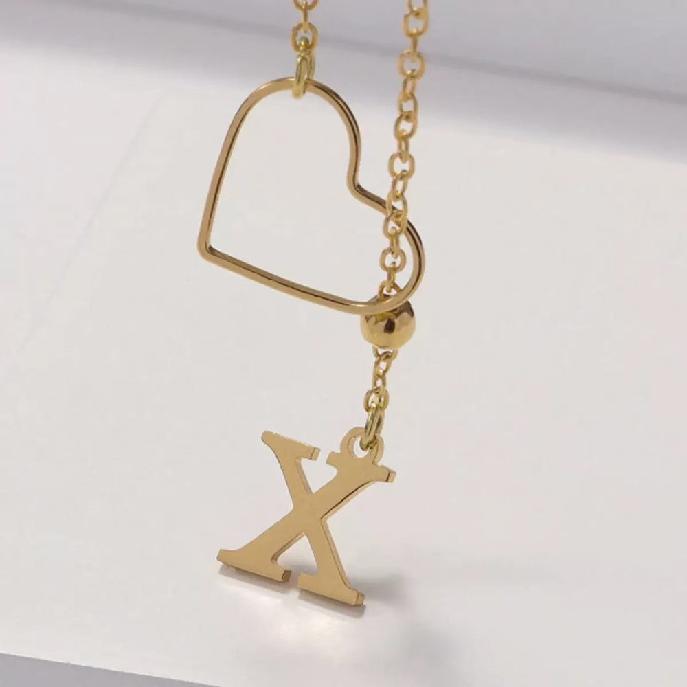 2026 cross-border niche design 26-letter heart lariat necklace - women's versatile clavicle chain, accessible luxury