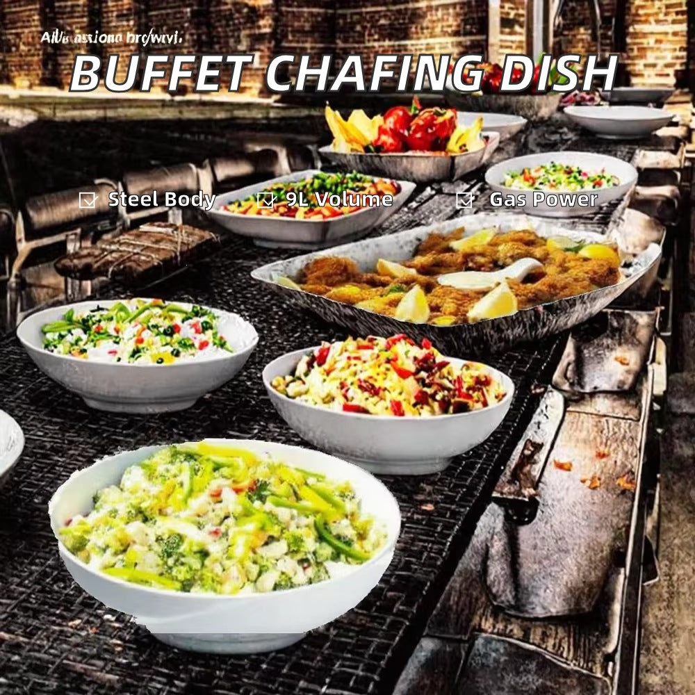 Stainless steel buffet warmer - commercial hotel buffet stove - alcohol-fired food warmer - in stock