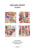 girl floral dresssummer monet oil painting style puff sleeve casual western style kids lapel long skirt