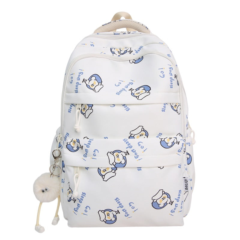 Printed graffiti student backpack - waterproof, cute, large capacity, unique, versatile school bag - korean style for girls