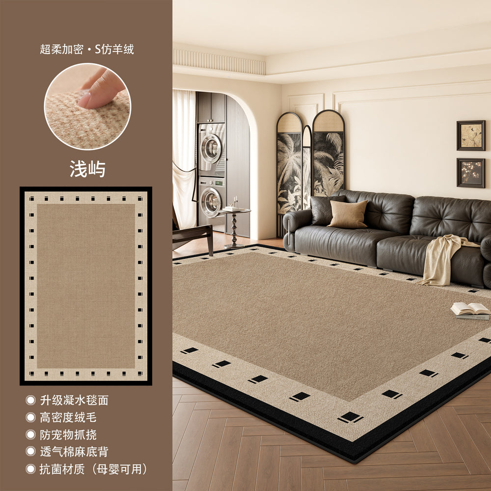 Vintage rug for living room, mid-century modern home rug, thickened waterproof and stain-resistant bedroom bedside rug, large area full coverage