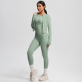 Cloud-soft slim-fit brushed nylon pocket pant set - quick-dry, breathable yoga, running, and fitness activewear three-piece set