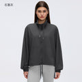 Spring new arrival: women's stand collar activewear top - relaxed fit, versatile long sleeve, perfect for sports and fitness (style d26005)