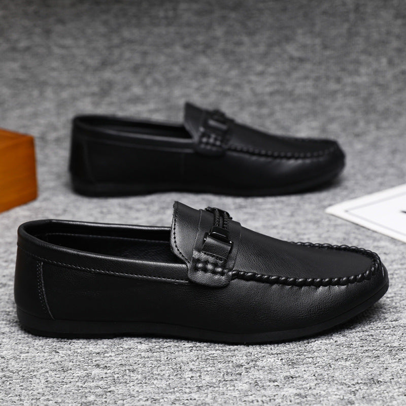 High-end formal summer soft-soled business casual waterproof lightweight leather men's loafers, men's platform breathable shoes