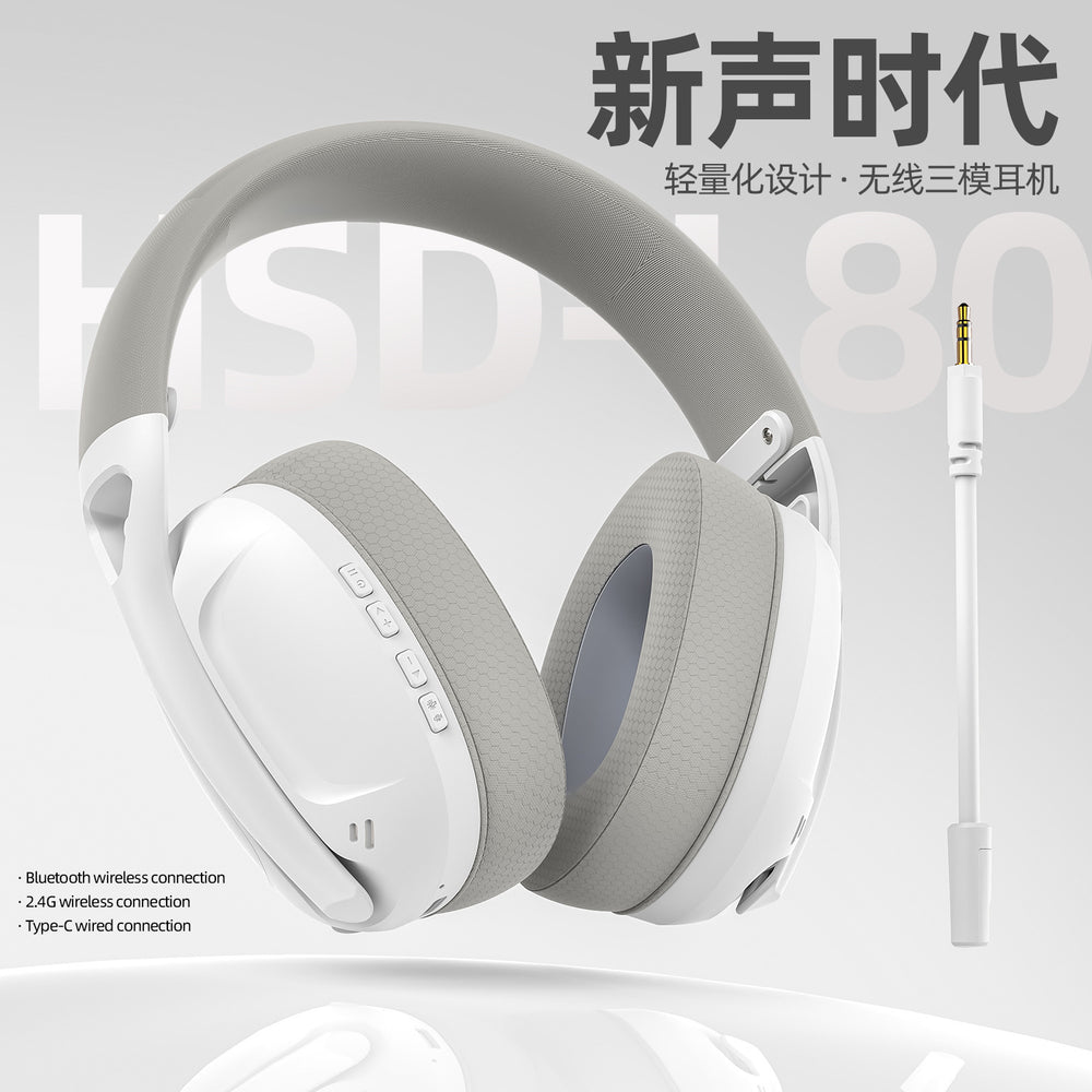Smilang l80 over-ear tri-mode wireless bluetooth gaming headset - wired, lightweight 2.4g pc headset with usb