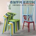 Scandinavian dining table and chairs modern casualthickened stool plastic chair dining chair for home backrest desk chair stackable stool