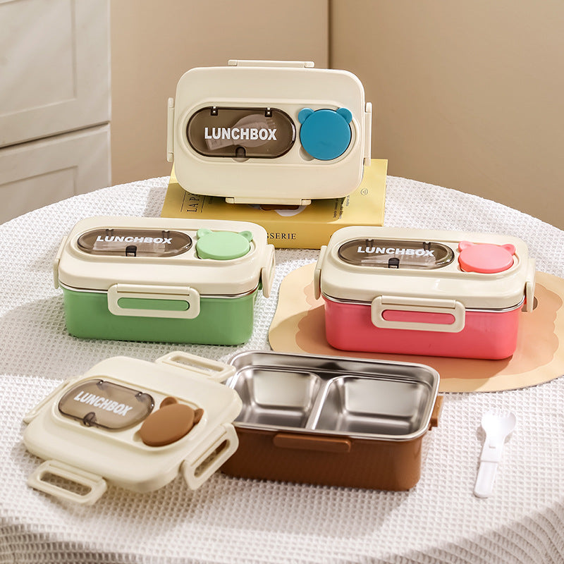 304 stainless steel insulated lunch box - perfect for kids, office workers, and students. features divided compartments and microwave-safe heating