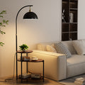 French retro living room floor lamp - high-end mid-century modern bedside table lamp with integrated storage and ambient lighting (sofa side table option)
