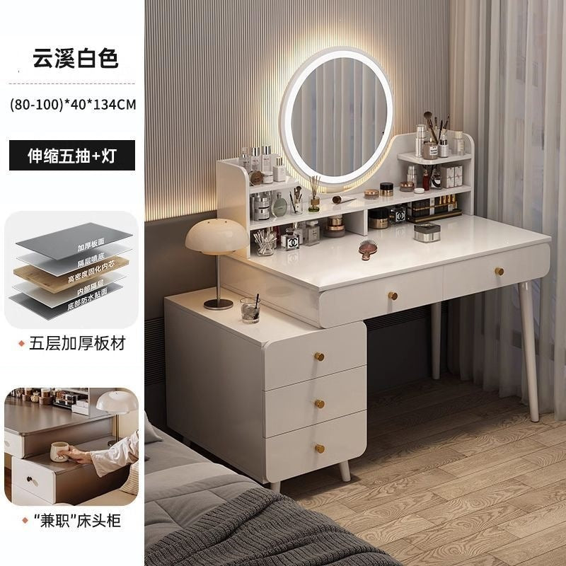 Bedroom dressing table for home chest of drawers all-in-one makeup table small apartment room multifunctional storage retractable dressing table