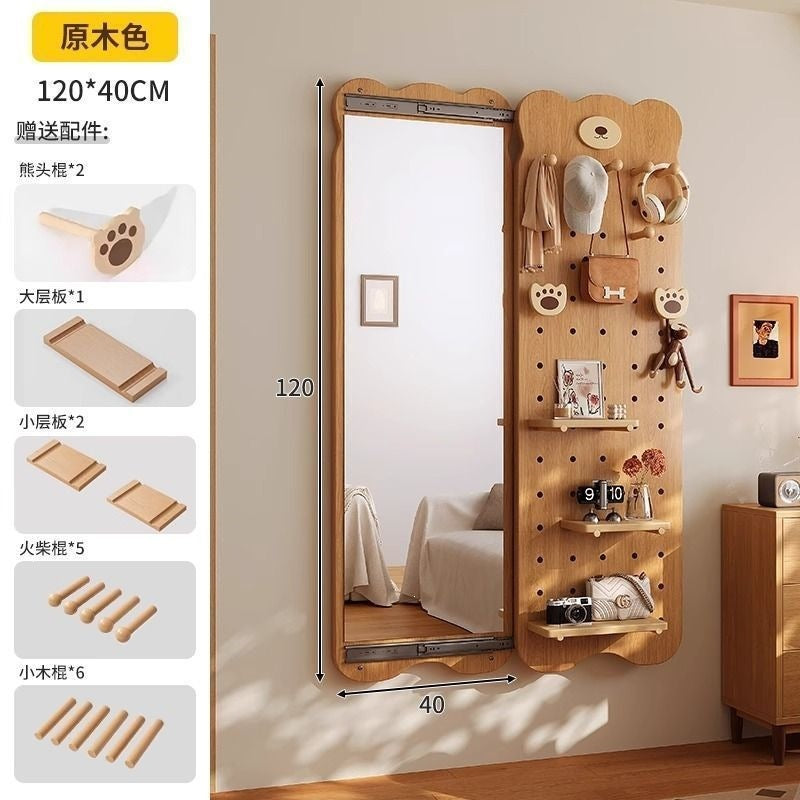 Bear hole board full-length mirror hidden push-pull full-length mirror for home can be closed invisible wall-mounted fitting mirror no