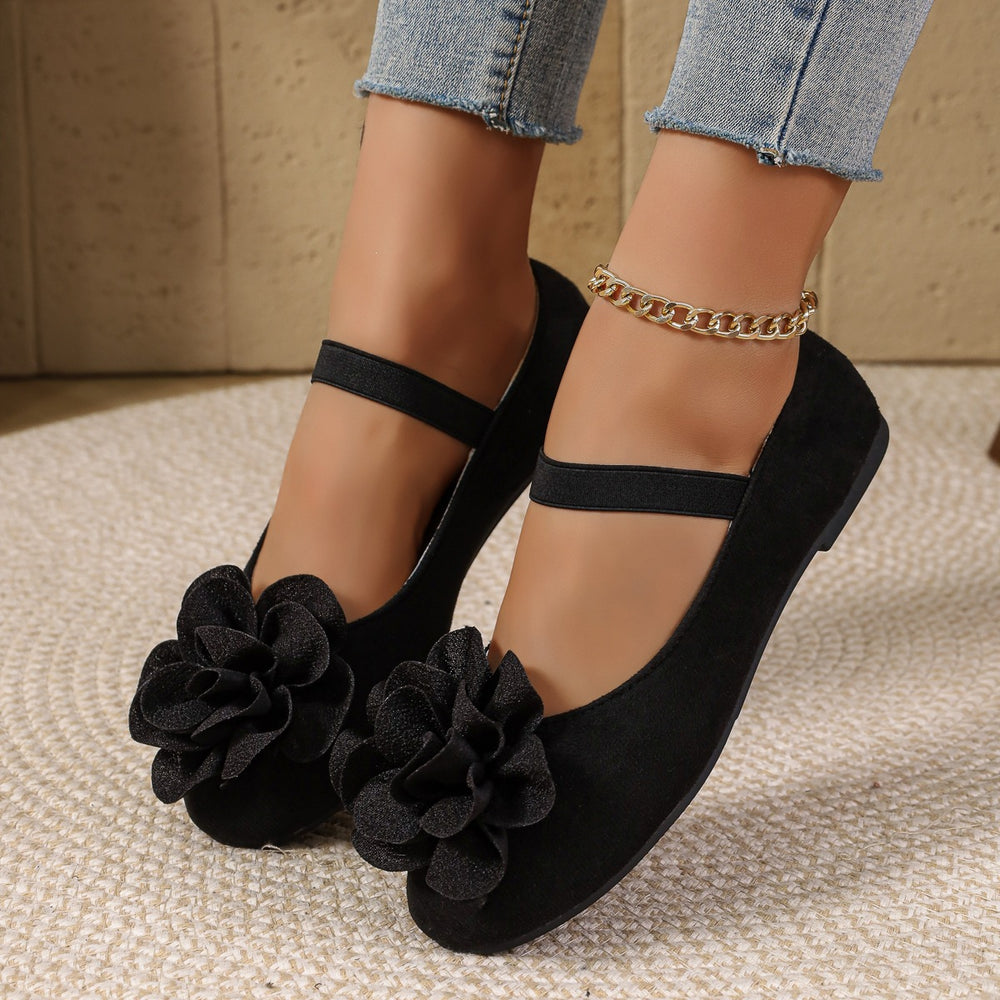 plus sizeflatsflowers shoes gentle style easiest for matchnew arrival with skirt slip-onflatsflats