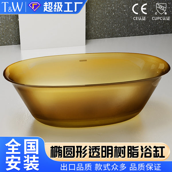 Travel bathtub transparent resin household independent Internet celebrity color hotel bathtub factory direct sales insulation