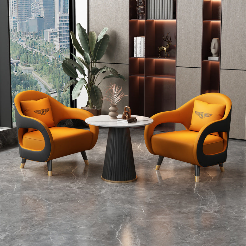 Luxury casual office hotel lobby reception area negotiation table and chair set, sales office lounge area reception sofa combination