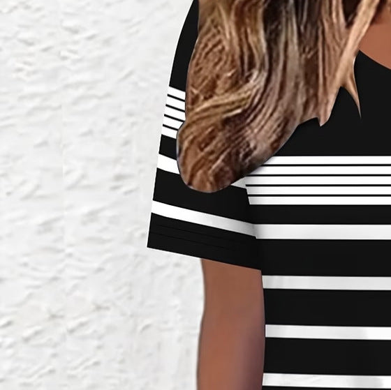 wholesale women's short-sleeved dresses, fashionable women's dresses for spring, summer, and autumn, new cross-border printed designs