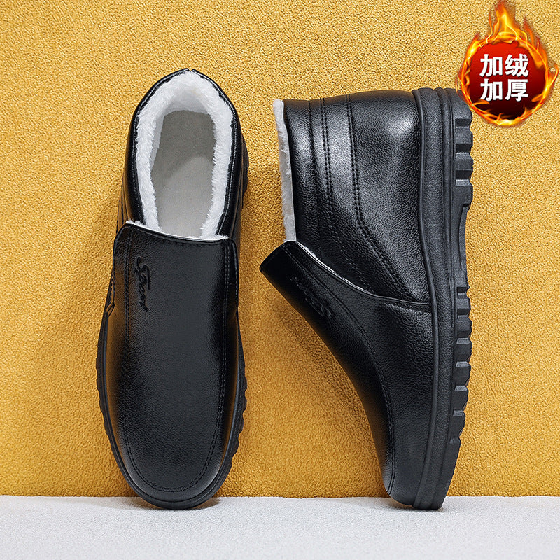 New arrivalheattech cotton shoesfashioneasiest for match soft bottom snow boots fleece-linedthickened cotton bootsfashion cotton leather shoes