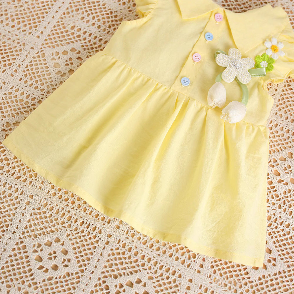 Summer baby summer dress, 100-day style princess skirt, cute clothes, thin baby one-piece hoodie