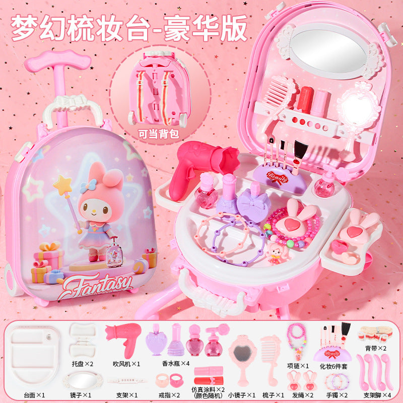 Melody play house children's dressing table suitcase accessories suit toy girls princess suitcase puzzle