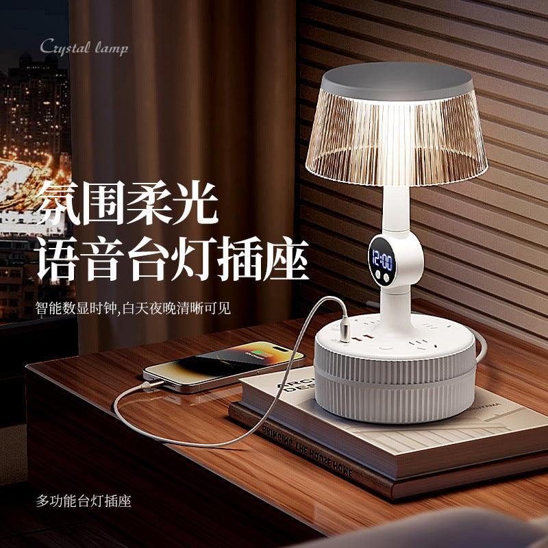 Pure copper storage cable night light socket multi-function USB office cow socket wiring board voice light power strip board