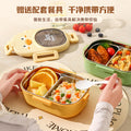 304 stainless steel cartoon divided lunch box - student & kids bento box - airtight, microwaveable, portable lunch container