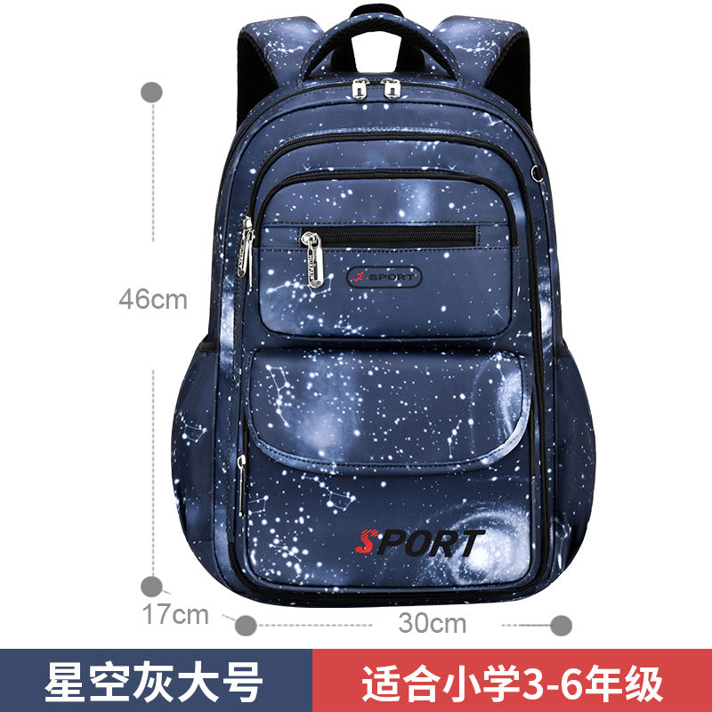 New Vertical Fashion Star Dream Cartoon Primary School Students Grades 3-6 Ridge Protection and Burden Reduction School Bag Children's Backpack
