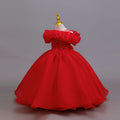 New arrival: children's formal dress - bubble shoulder wedding dress, princess style, flower girl performance dress
