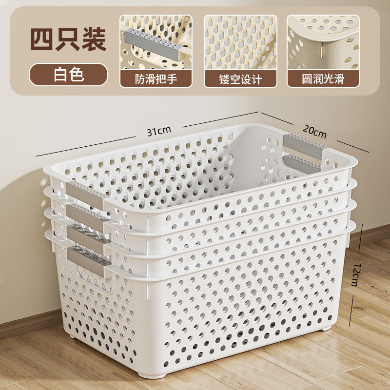 Plastic storage baskets desktop organizer household storage box snack toy storage basket multiple set