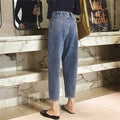 Fashion dad pants new arrival denim nine-point pants adjustable waist stylish pants jeans women's clothing