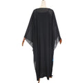 african plus size women's round neck dress heavy industry hot diamond bat sleeve loose long robe