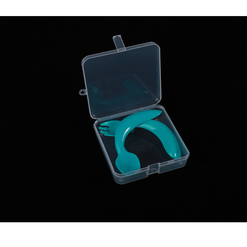 Baby learning to eat training elbow fork spoon spoon infant and child complementary food learning to hold fork and spoon box