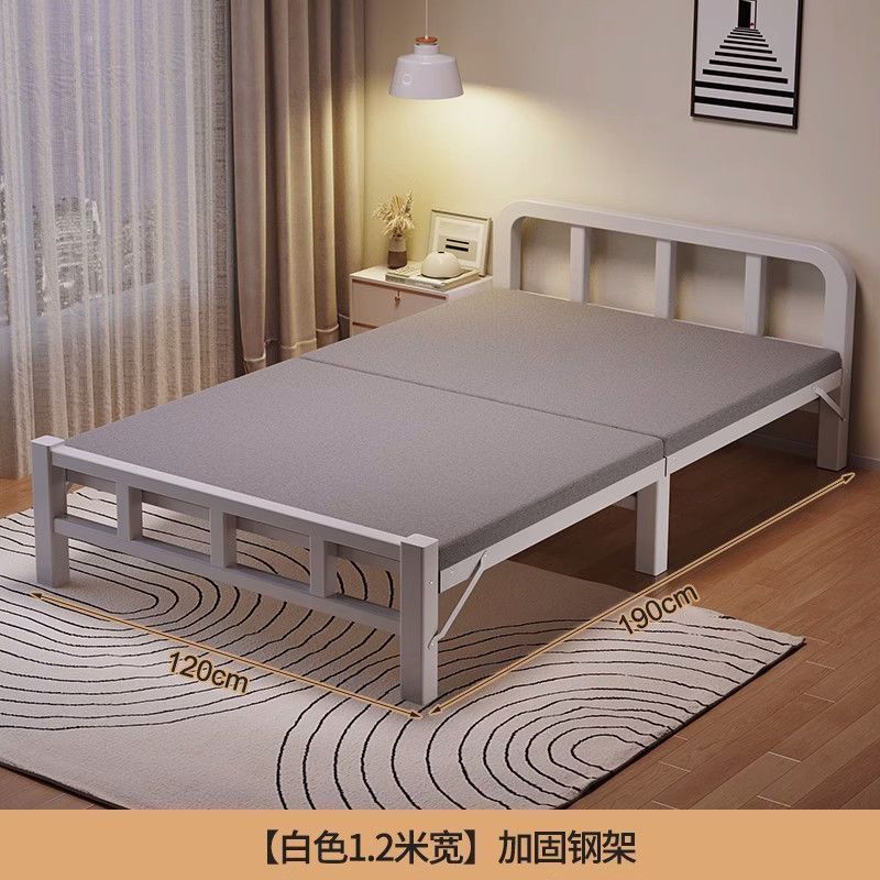 Single bedfor homefoldable bed rental room small bed dormitory lunch break bed bedroom simple bed adult 1.5m double bed