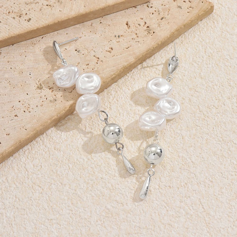 Baroque pearl earrings wholesale - european & american cross-border earrings, irregular light luxury, high-end teardrop earrings for women