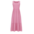 european and american cross-border summer sleeveless tank dress - flowy, layered beach maxi dress with pockets for women