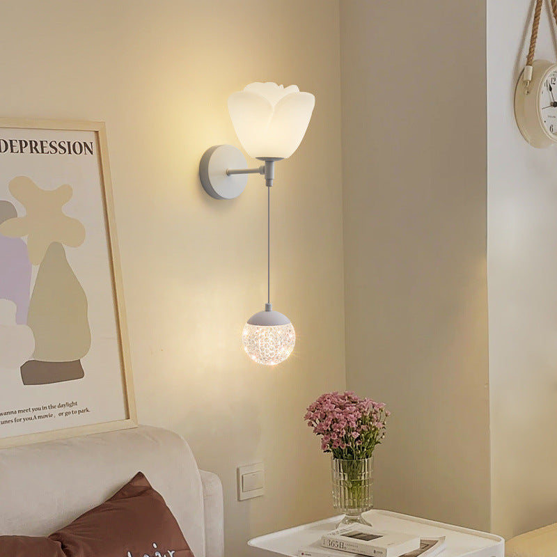 Wall lamp bedroom cream wind bedside lamp eye protection warm room new simple modern living room TV background wall lamp